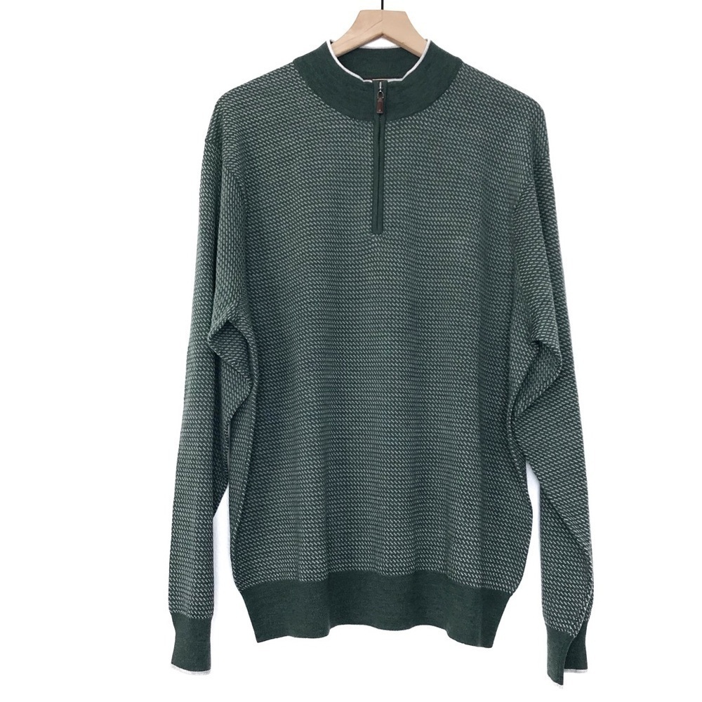 PATRICK JAMES RESERVE Merino Wool 1/4 Zip Pullover Sweater XXL